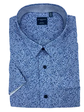 100% Cotton Leo Chevalier *Tall Sizes* Sky Blue Short Sleeve Sport Shirt - 622369/QT 1300