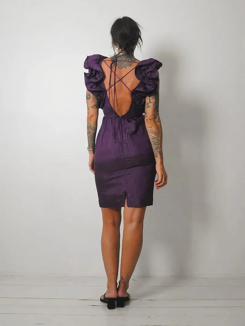 1980's Origami Ruffle Mini Dress
