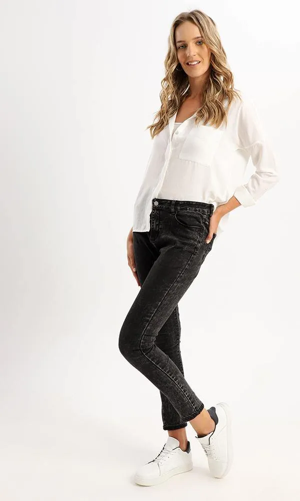 94814 Front Buttons Down Textured Off-White Shirt