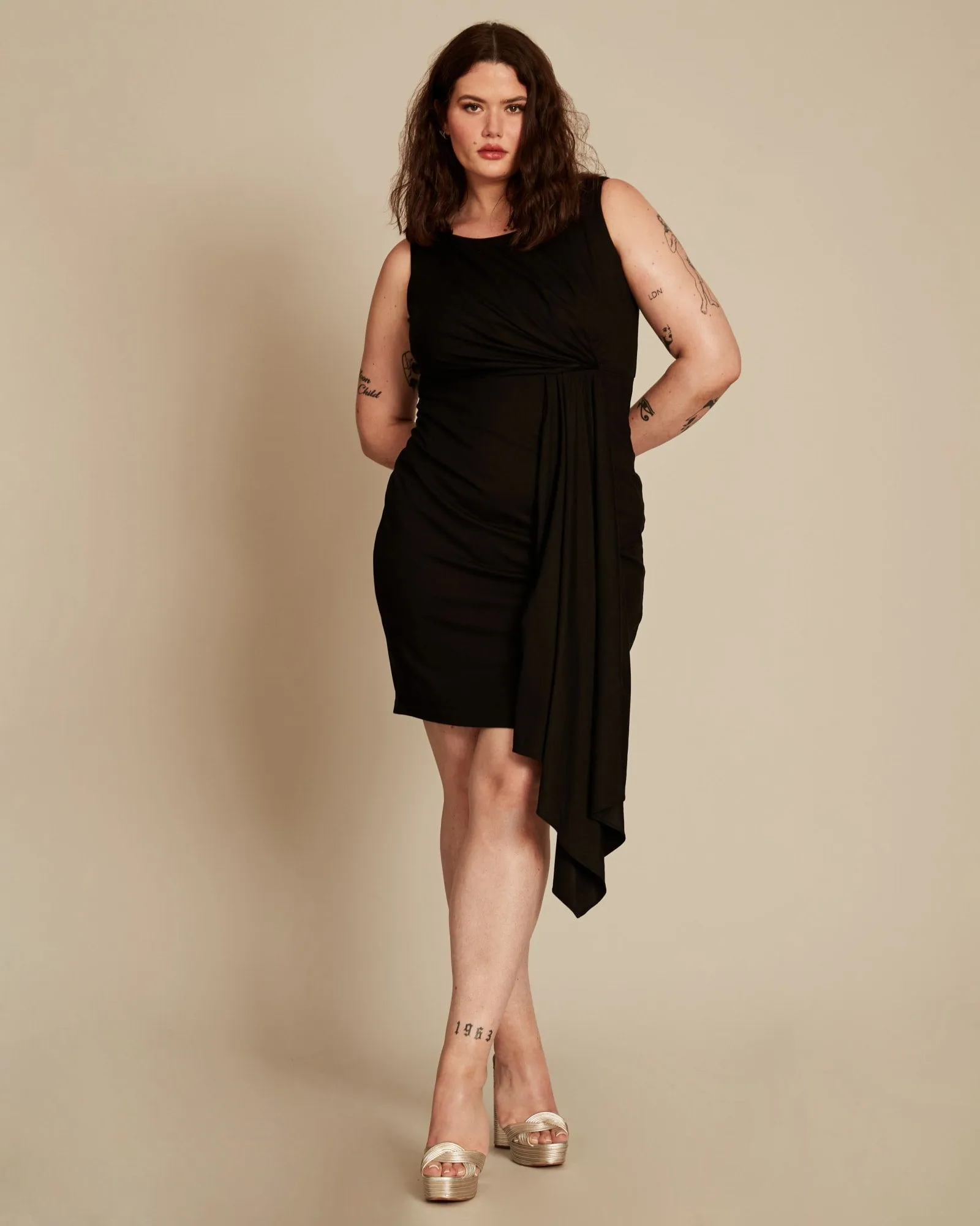 Adele Sheath Dress in Black | Black