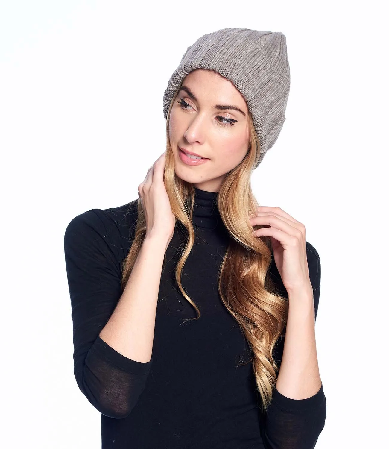 Alpaca Beanie Hat - Accordion - Sand