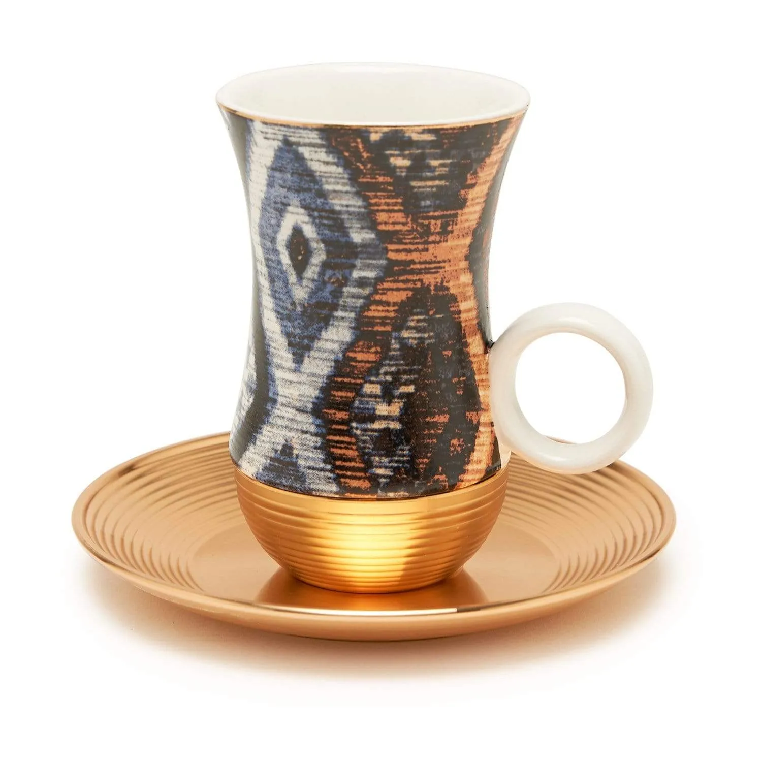 AMBER SAMMY GOLD 12PC SET ISTIKAN CUP/SAUCER - AM3373-120-S12-SAM