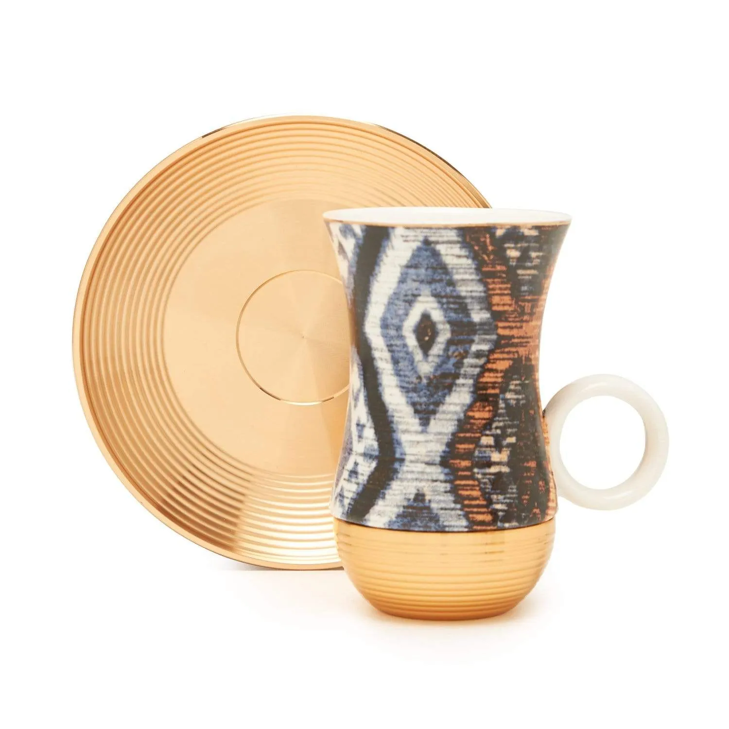 AMBER SAMMY GOLD 12PC SET ISTIKAN CUP/SAUCER - AM3373-120-S12-SAM