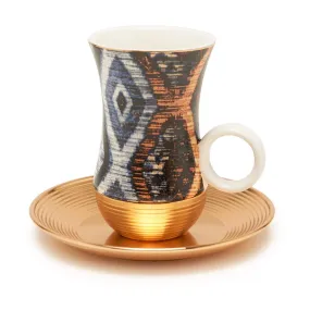 AMBER SAMMY GOLD 12PC SET ISTIKAN CUP/SAUCER - AM3373-120-S12-SAM