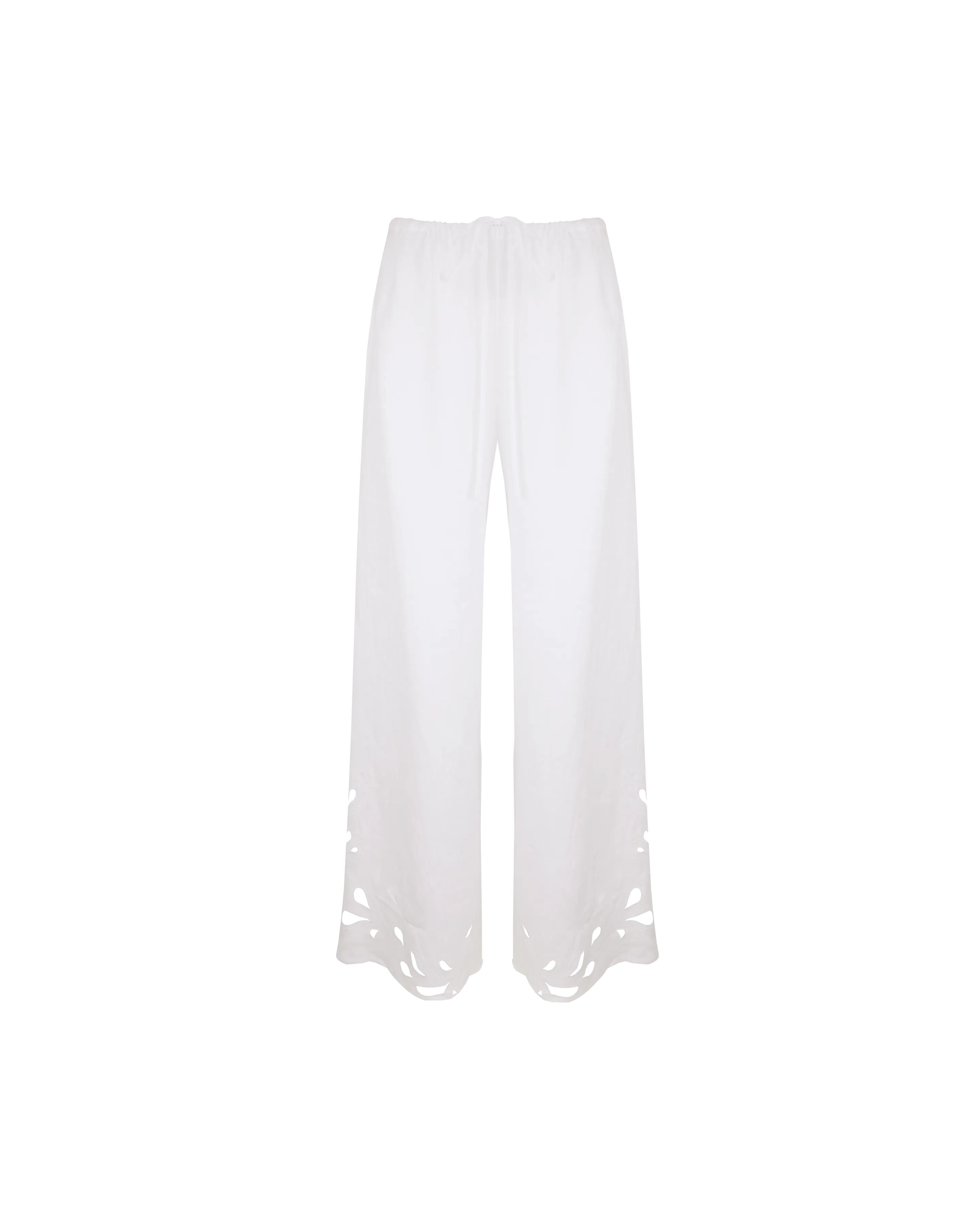 ANDIE LINEN PANT WHITE EMBROIDERY