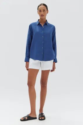 Assembly Label - Xander Linen Shirt - Royal