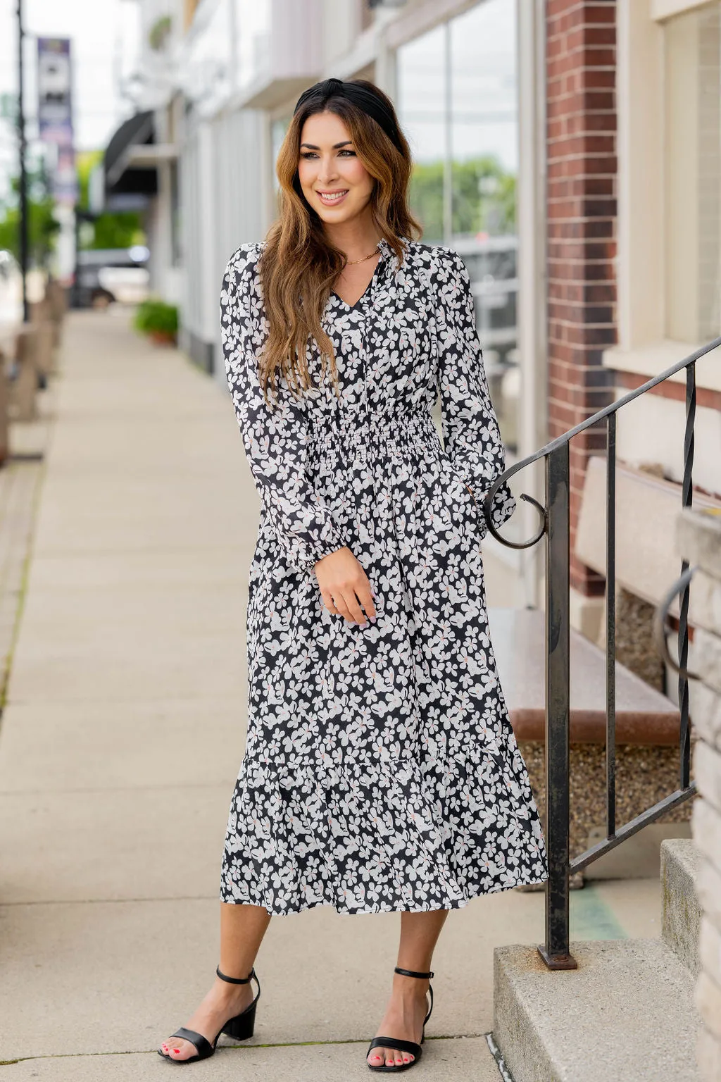 Azalea Ruffle Bottom Midi Dress