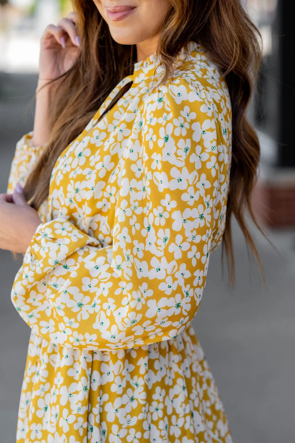 Azalea Ruffle Bottom Midi Dress