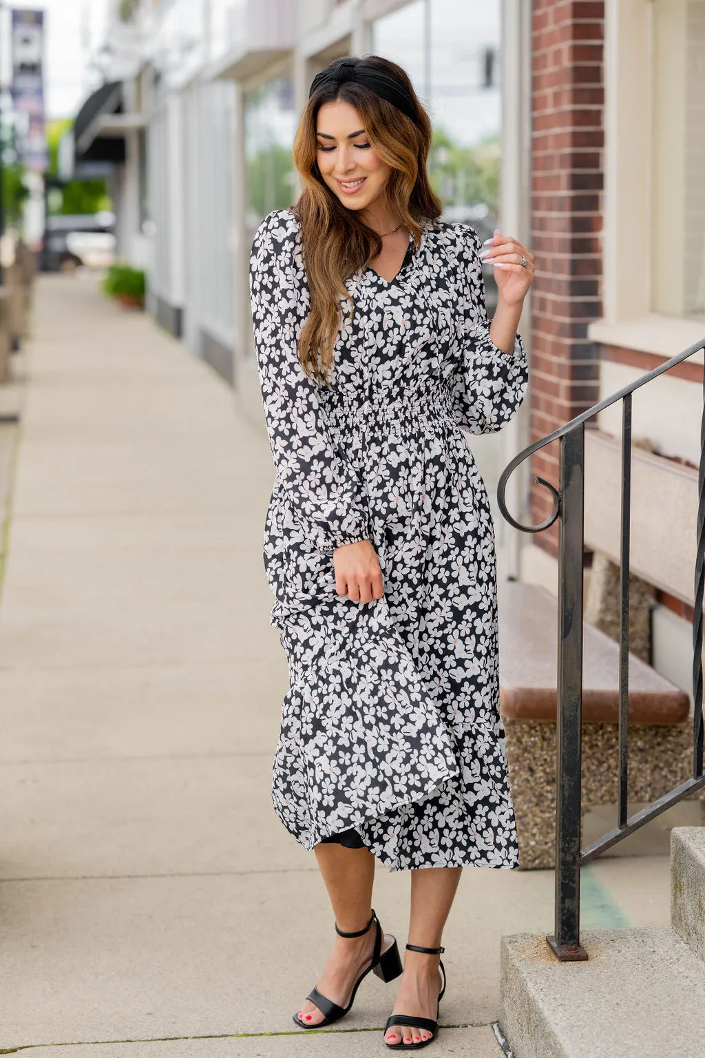Azalea Ruffle Bottom Midi Dress