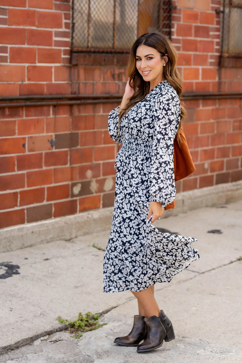 Azalea Ruffle Bottom Midi Dress