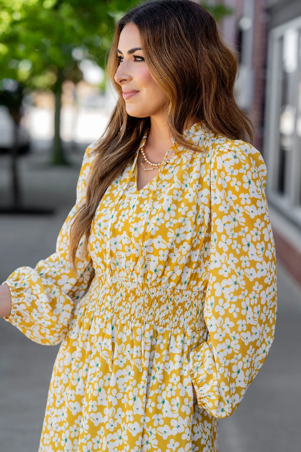 Azalea Ruffle Bottom Midi Dress