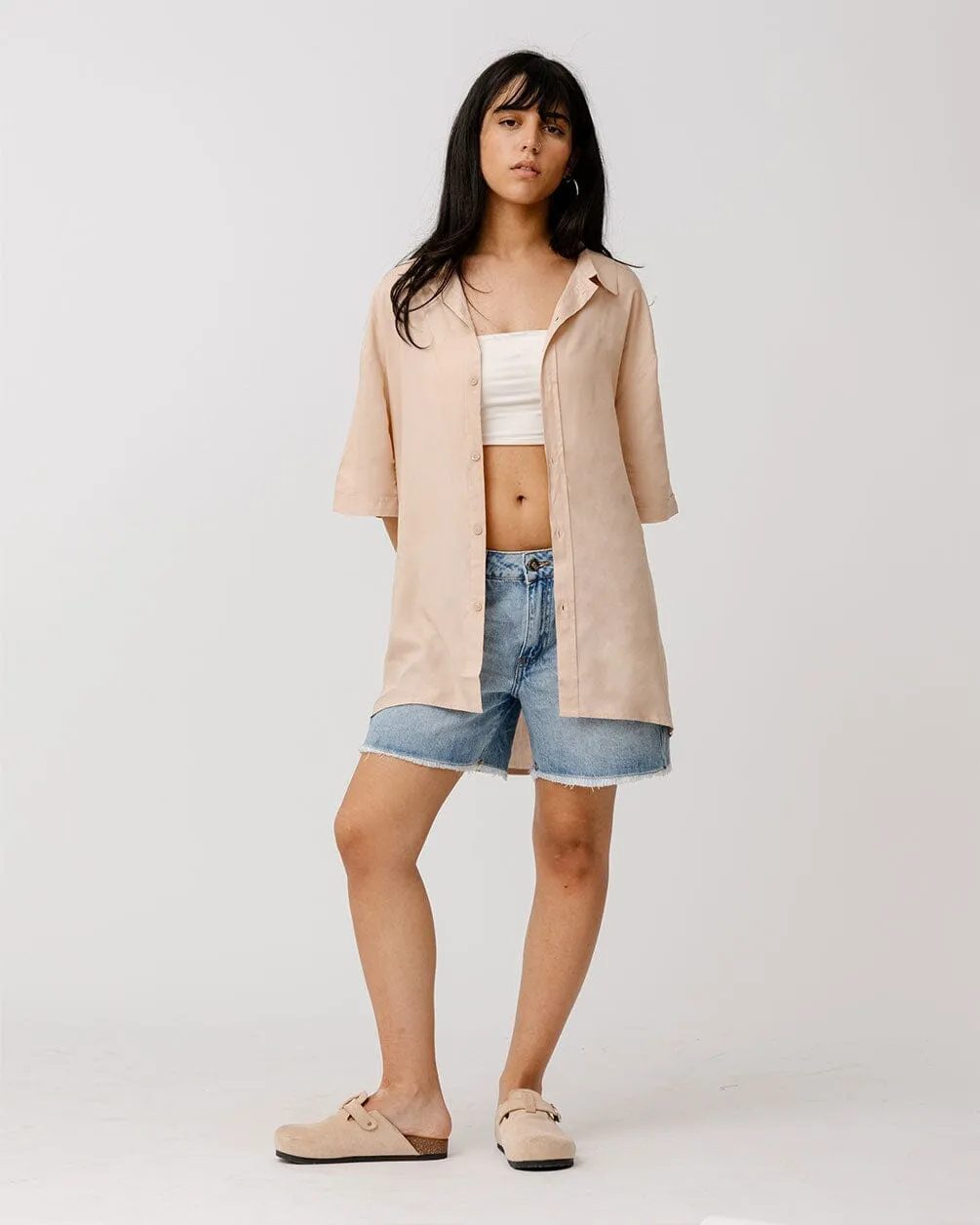 Beige Short Sleeve Shirt