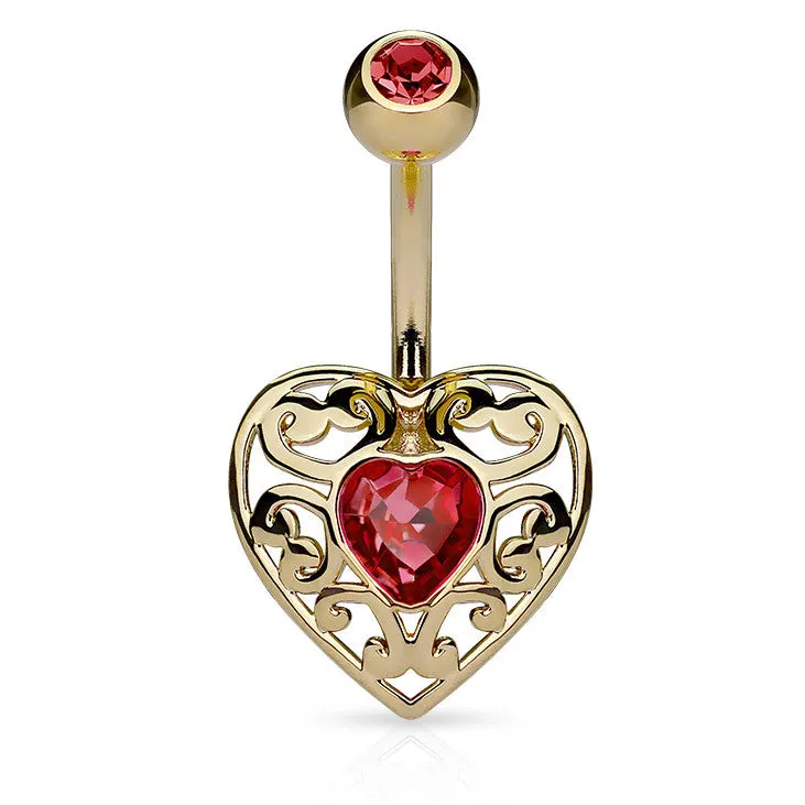 Bella Love Belly Bar with Gold Plating