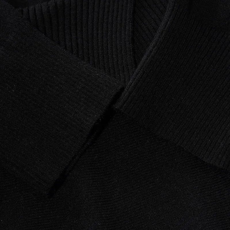 Black Tencel Midi Dress With Leather Belt