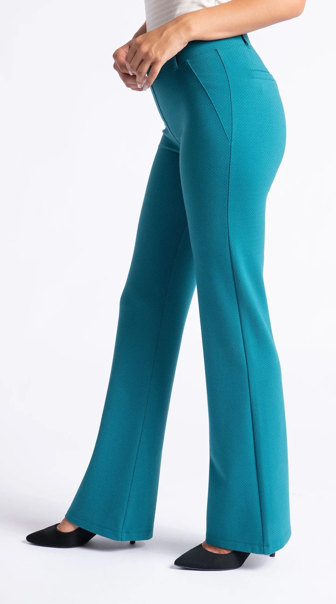 Boot-Cut | Classic Dress Pant Yoga Pants (Peacock)