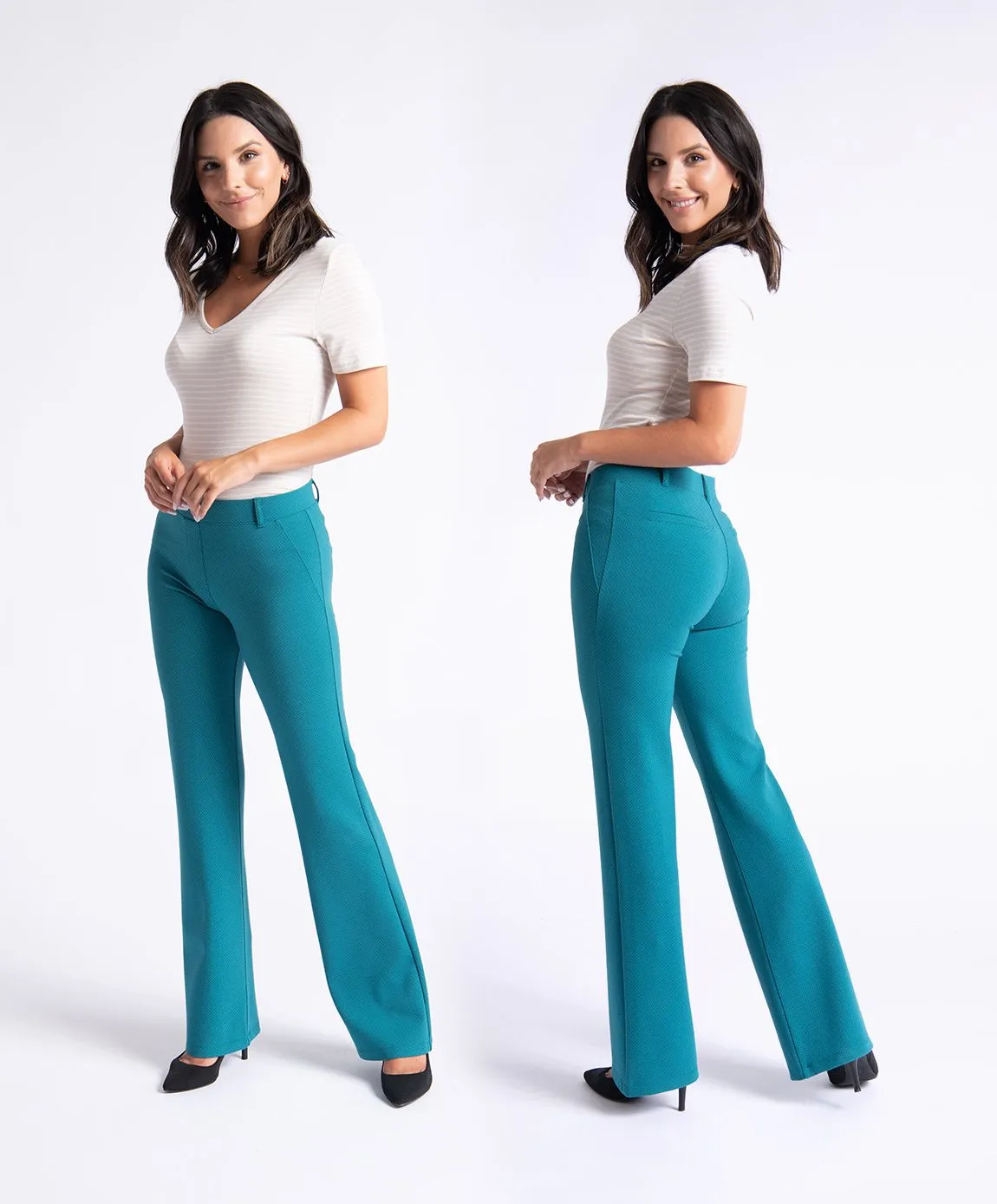 Boot-Cut | Classic Dress Pant Yoga Pants (Peacock)