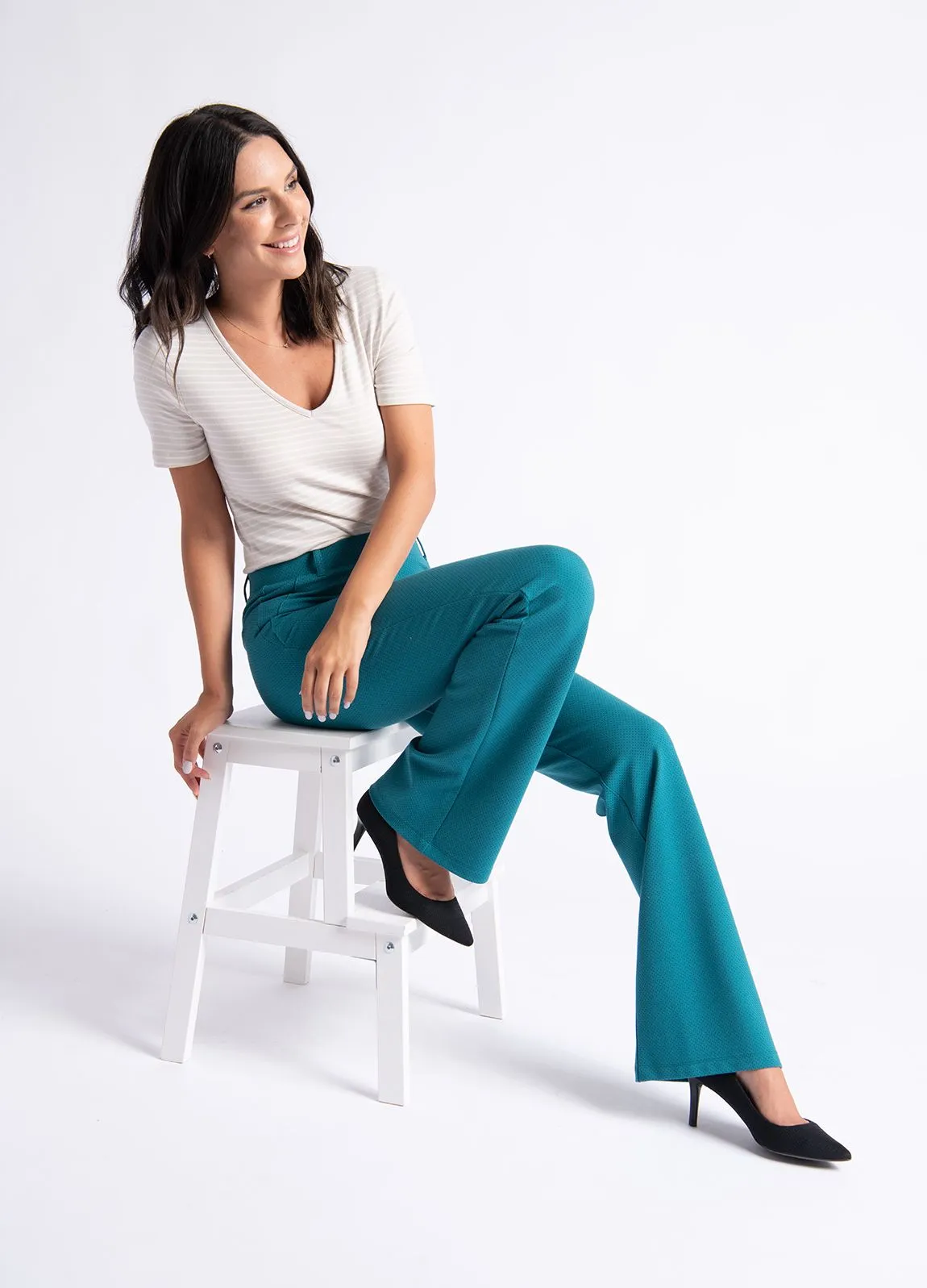 Boot-Cut | Classic Dress Pant Yoga Pants (Peacock)