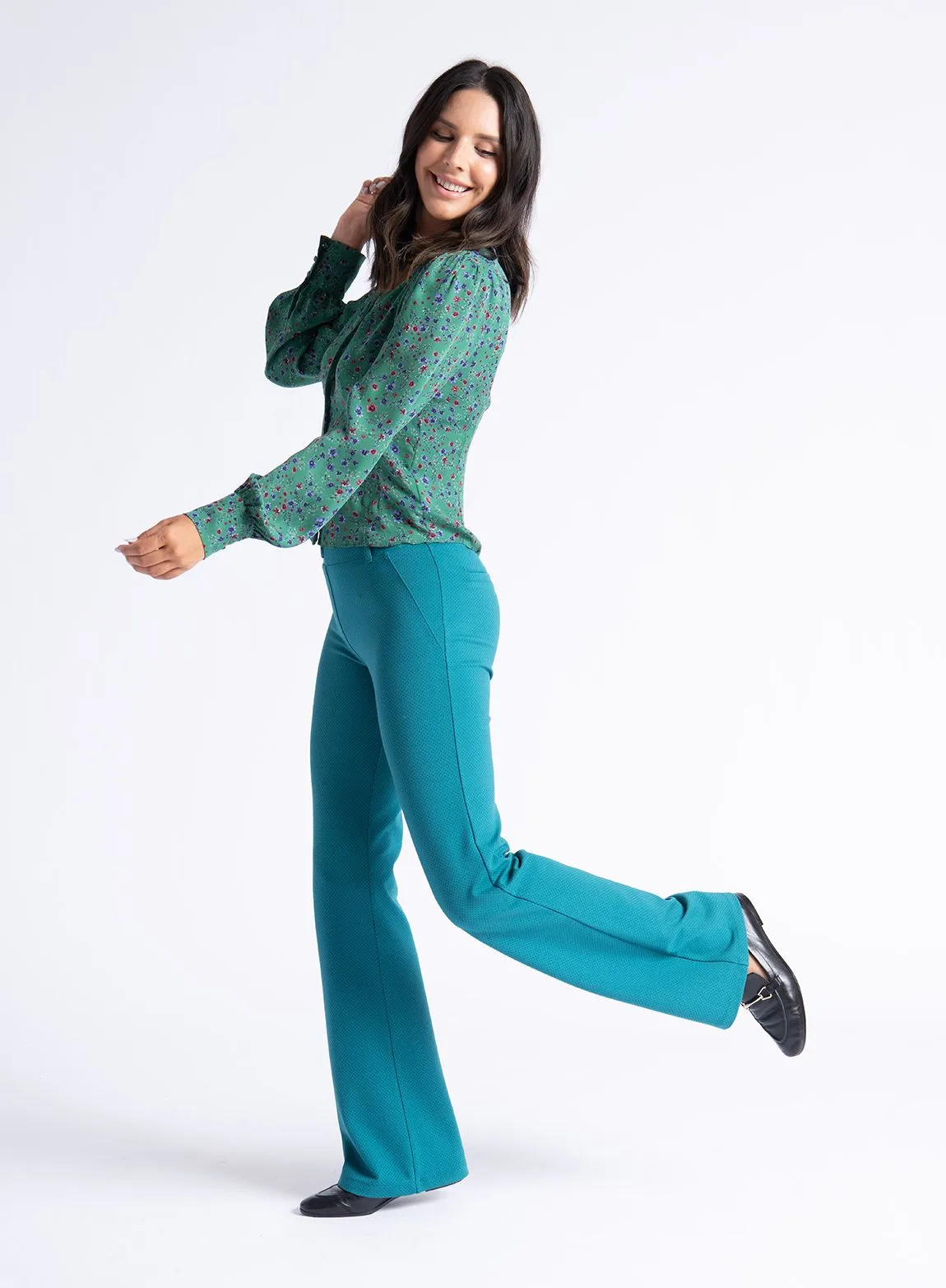 Boot-Cut | Classic Dress Pant Yoga Pants (Peacock)
