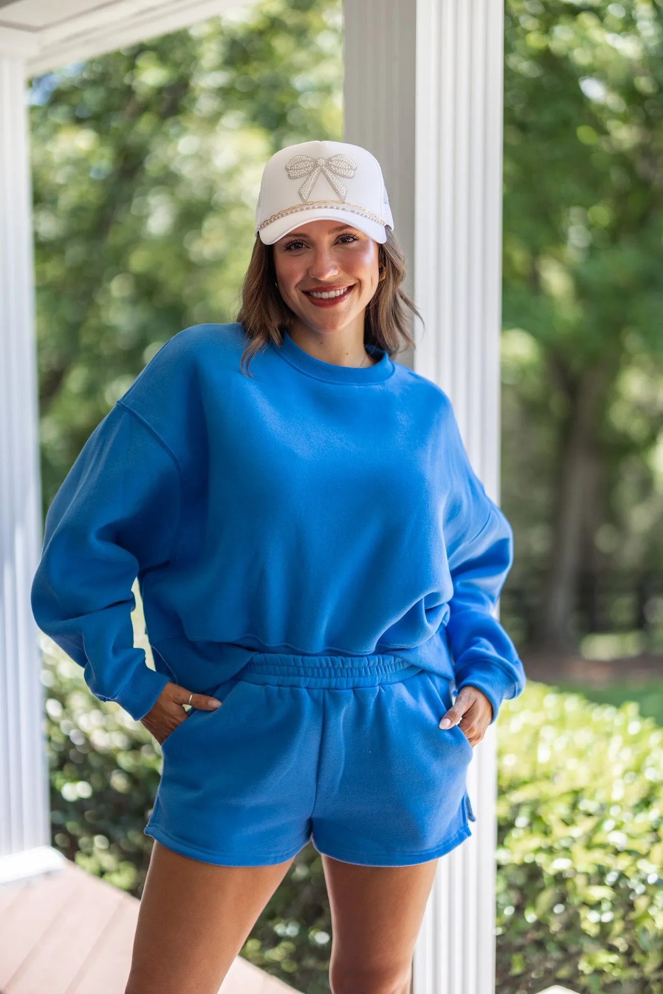 Casually Extra Blue Knit Shorts