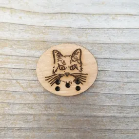 Cat Bowtie Stitchable Bamboo Needle Minder
