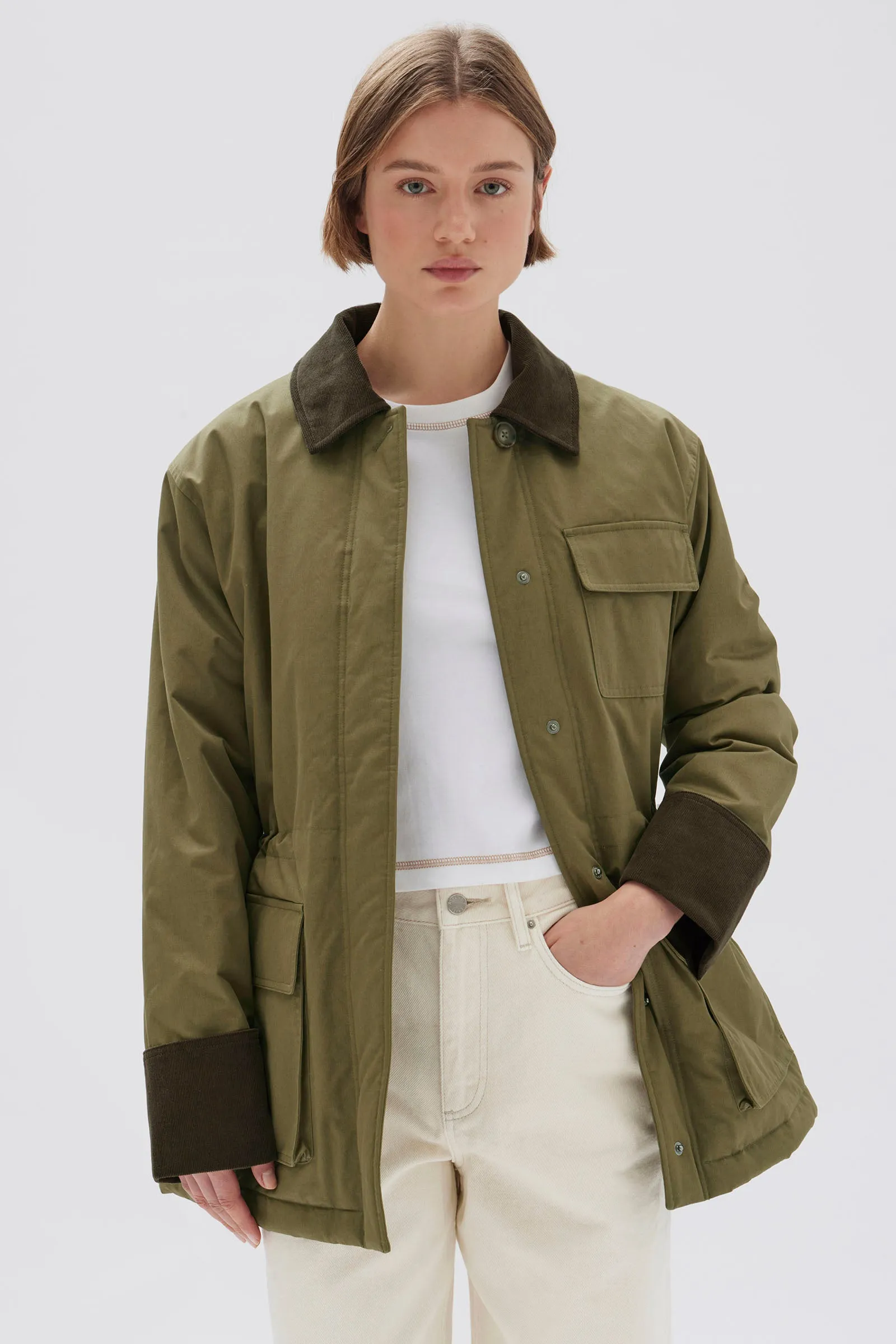 Contrast Cord Anorak