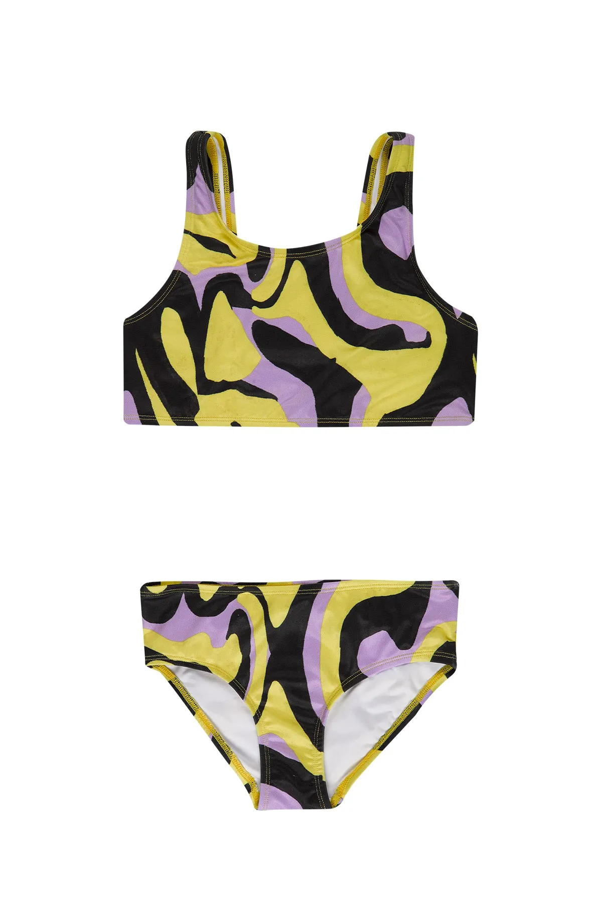 DARK WAVY PRINT BIKINI SET