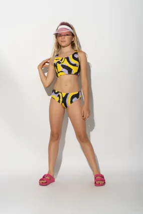 DARK WAVY PRINT BIKINI SET