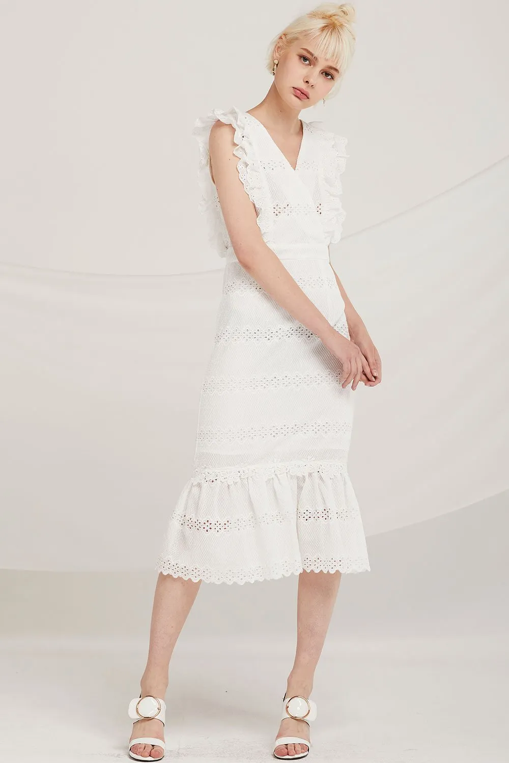Dominic Eyelet Lace Mermaid Dress