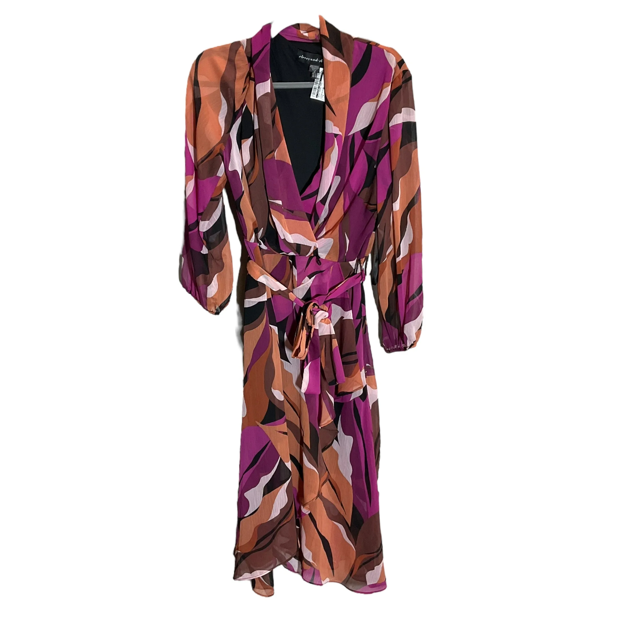 Dress Casual Midi By Clover and stone In Multi-colored, Size: 8