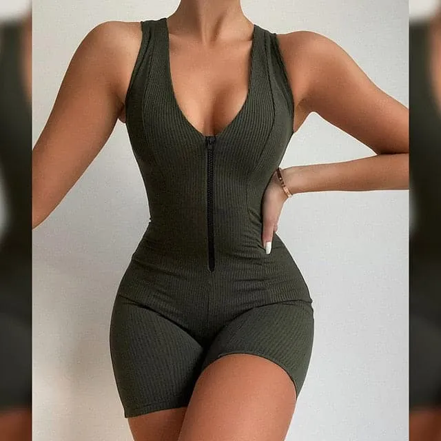 DressBetty - Women Sexy Streetwear Sleeveless Bodycon Solid Knitted Fitness Sexy Jumpsuits Romper Playsuits Overalls Women