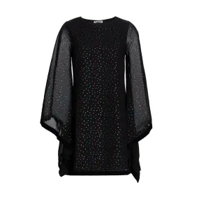 Emily Dress in Black Sparkle Chiffon