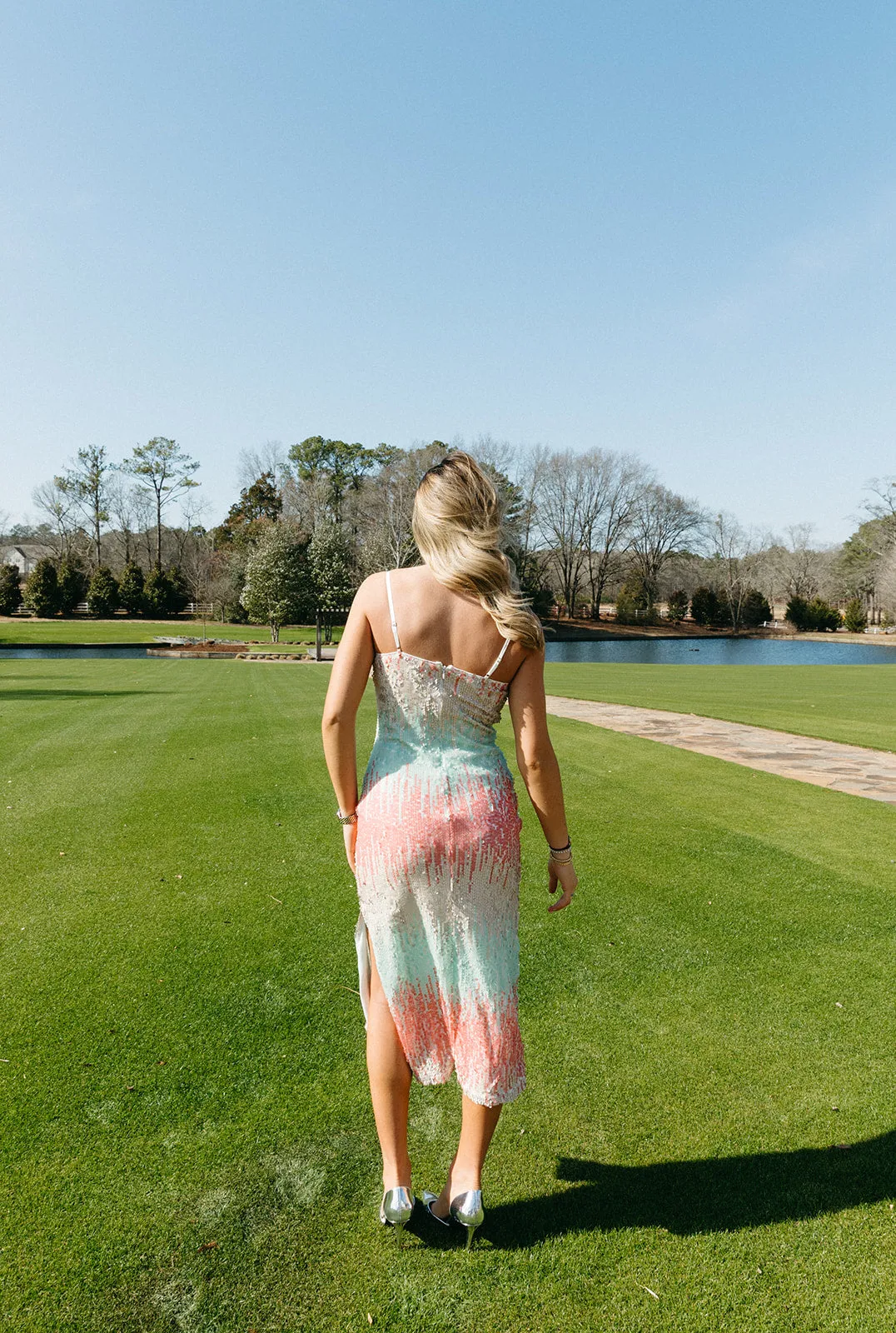 Fashionista Sequin Dress - Mint/Pink