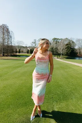 Fashionista Sequin Dress - Mint/Pink