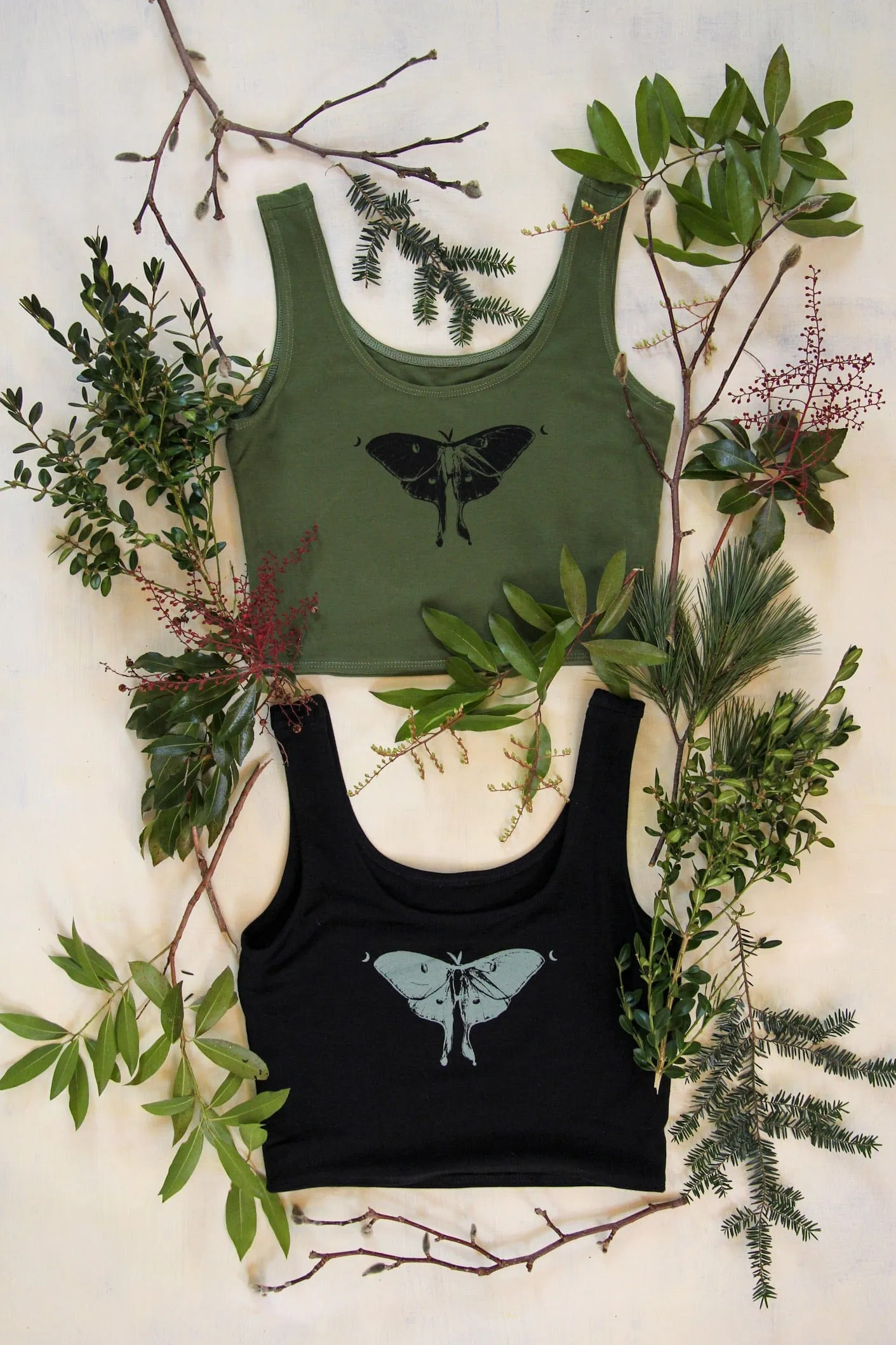Fern Luna Moth Yoga Top