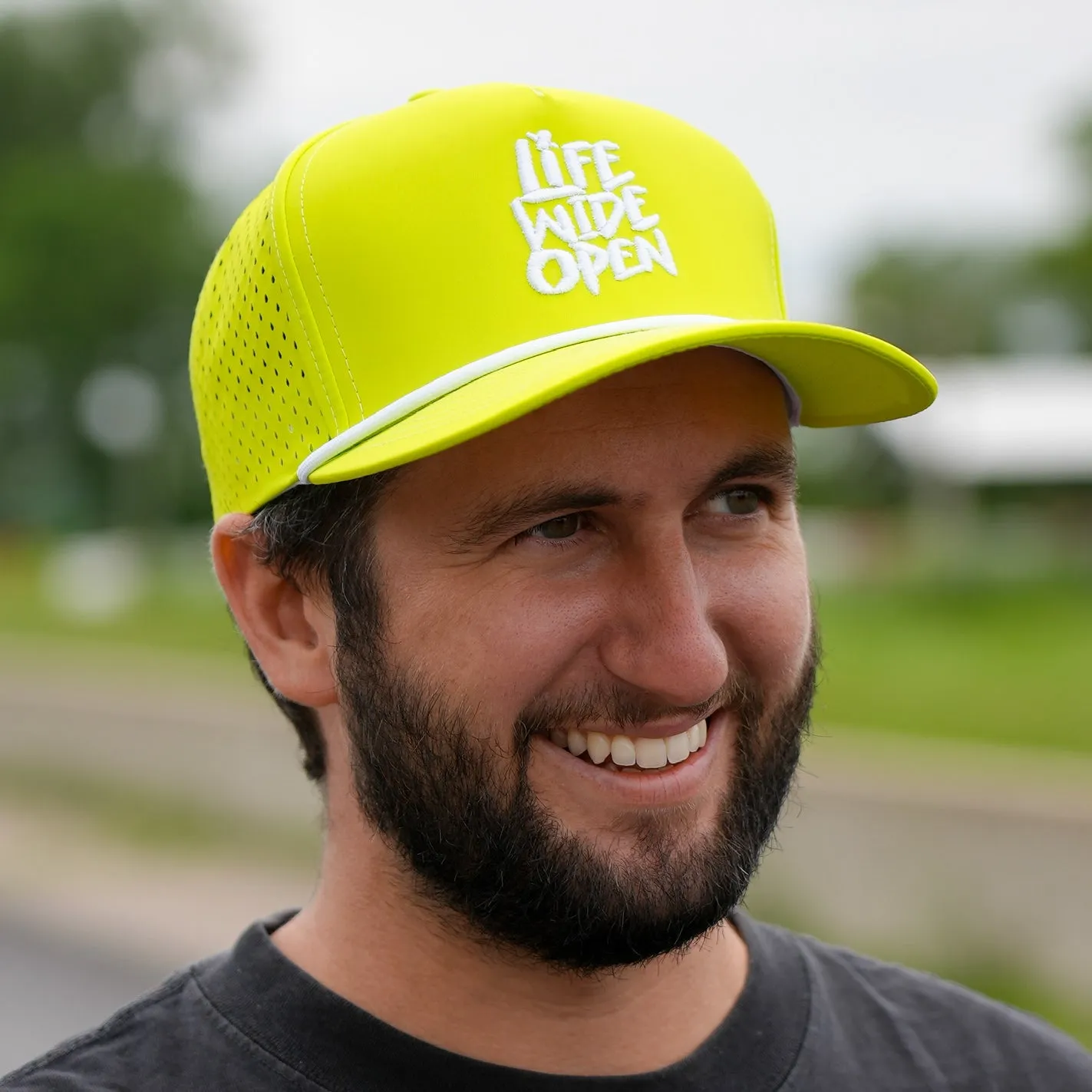 Flo-Yellow LWO Curved Brim Hat