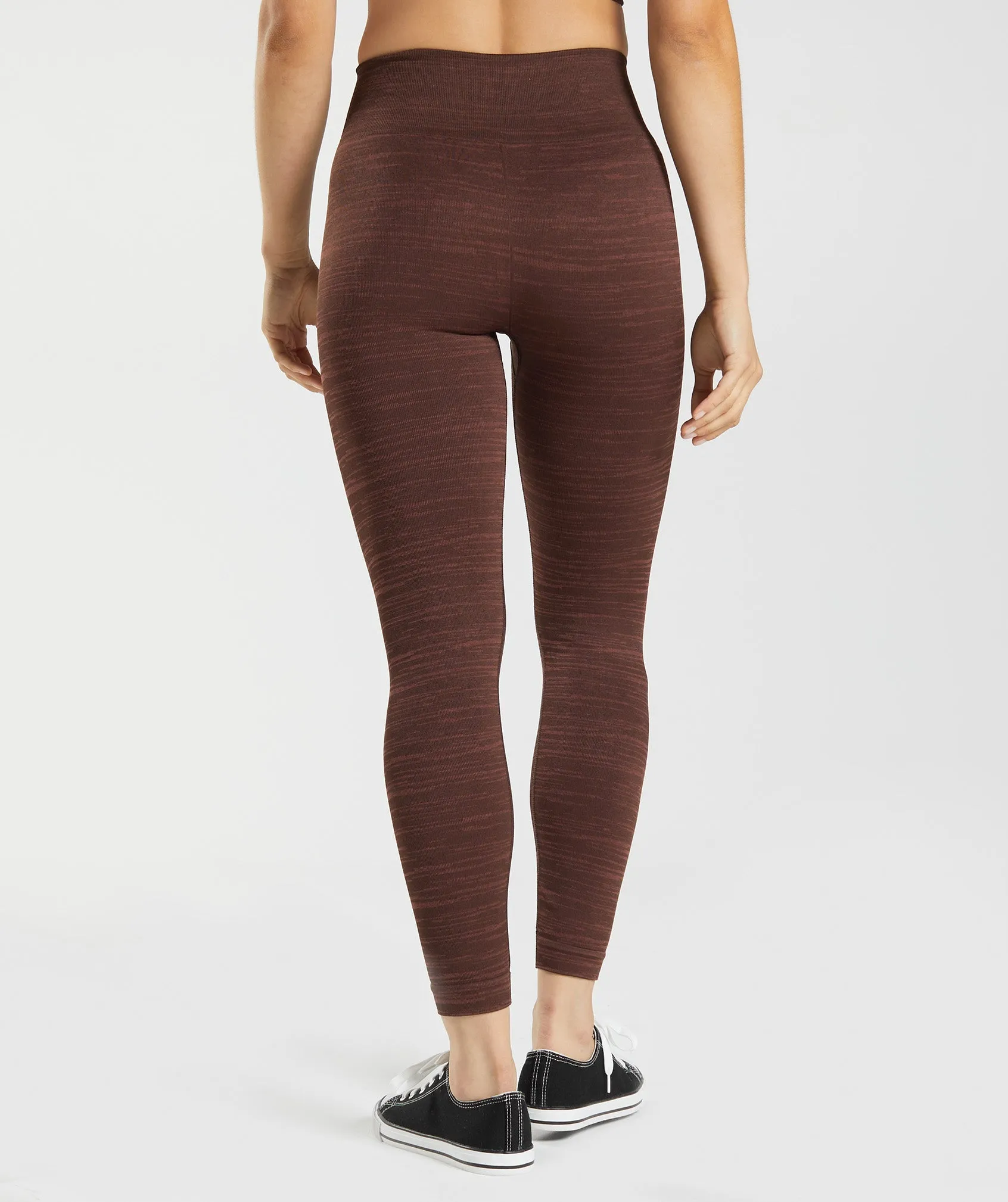 Gymshark Adapt Marl Seamless Leggings - Archive Brown/Cherry Brown