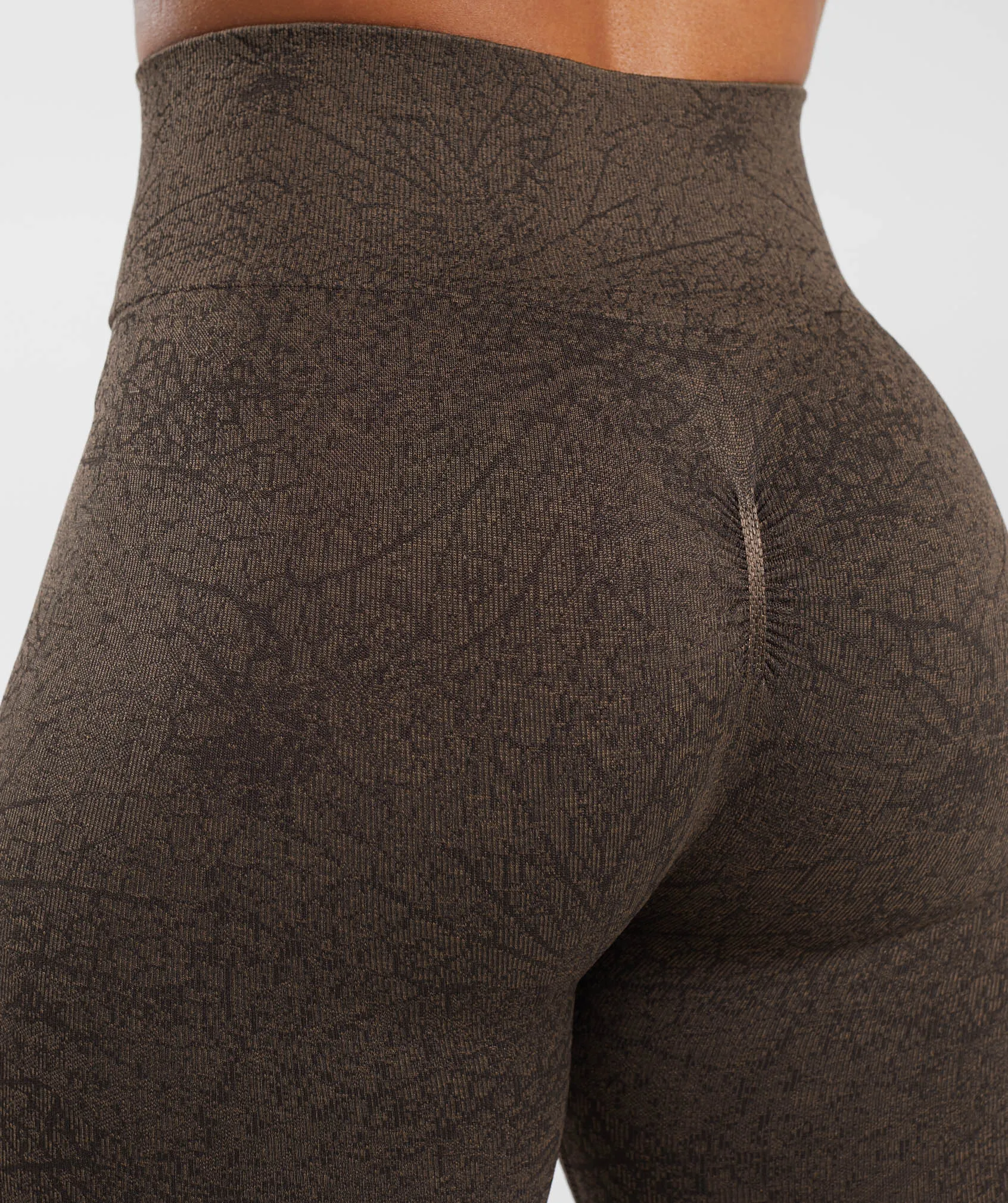 Gymshark Adapt Pattern Seamless Leggings - Woodland Brown/Soul Brown