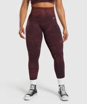 Gymshark Check Seamless Washed Leggings - Plum Brown