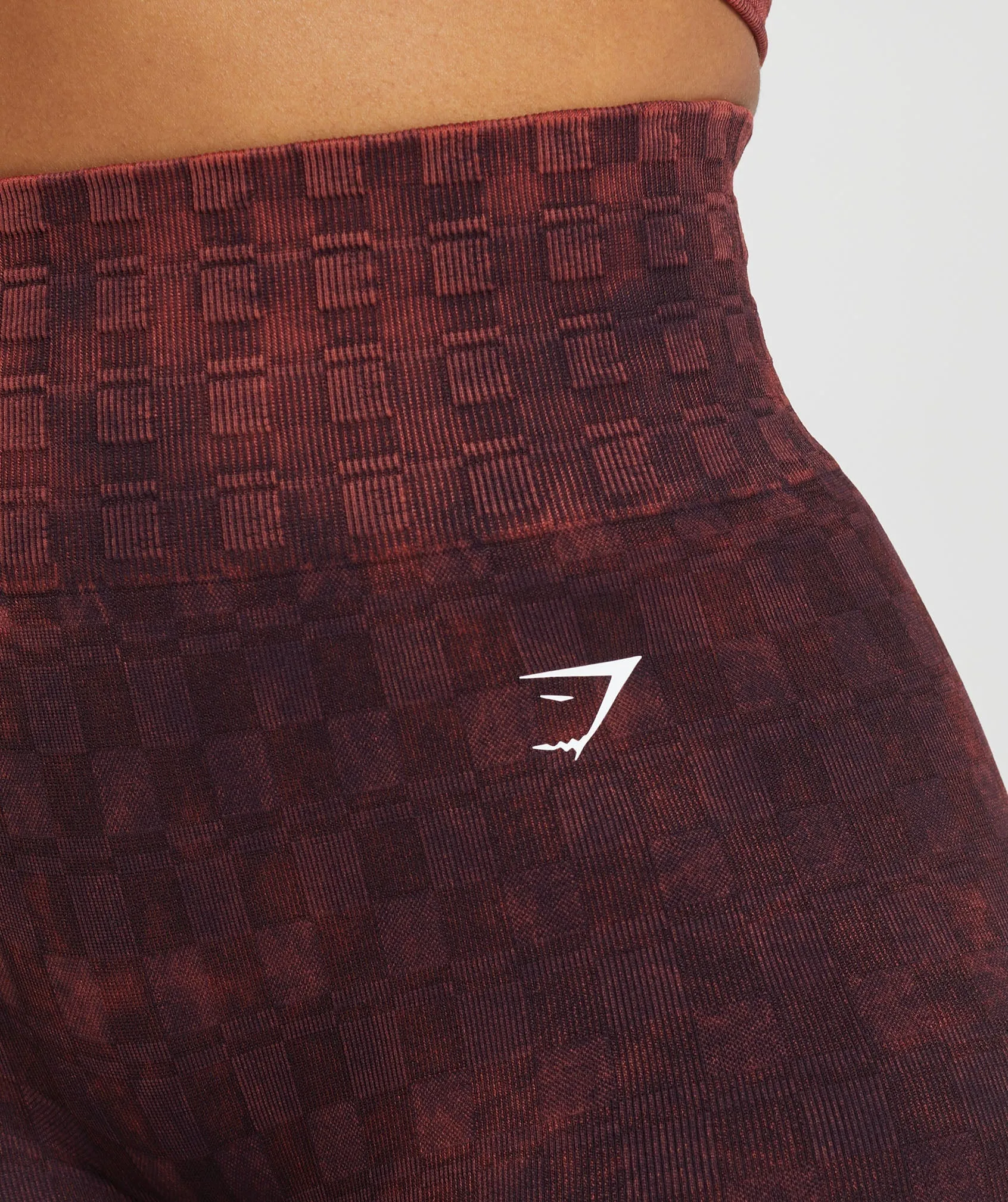 Gymshark Check Seamless Washed Leggings - Plum Brown