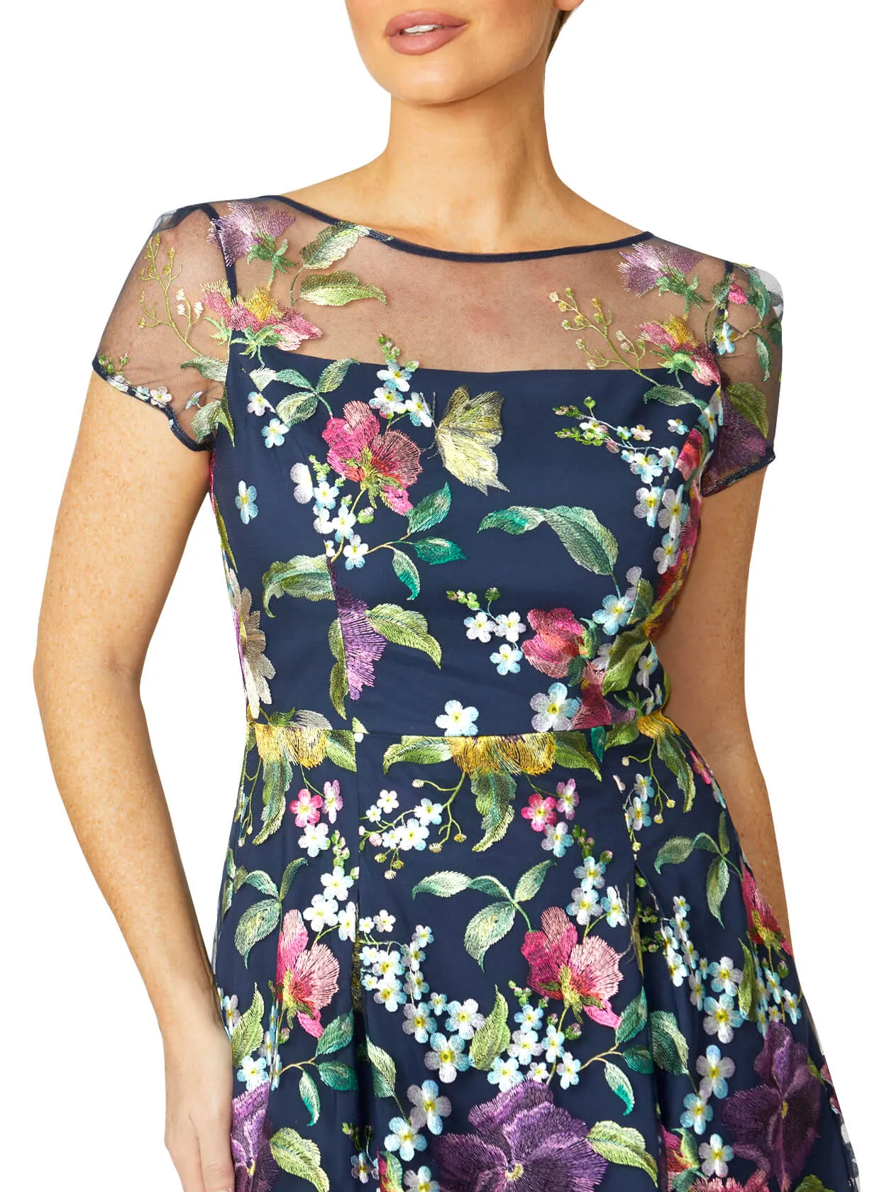 Hannah Navy Floral A-Line Dress