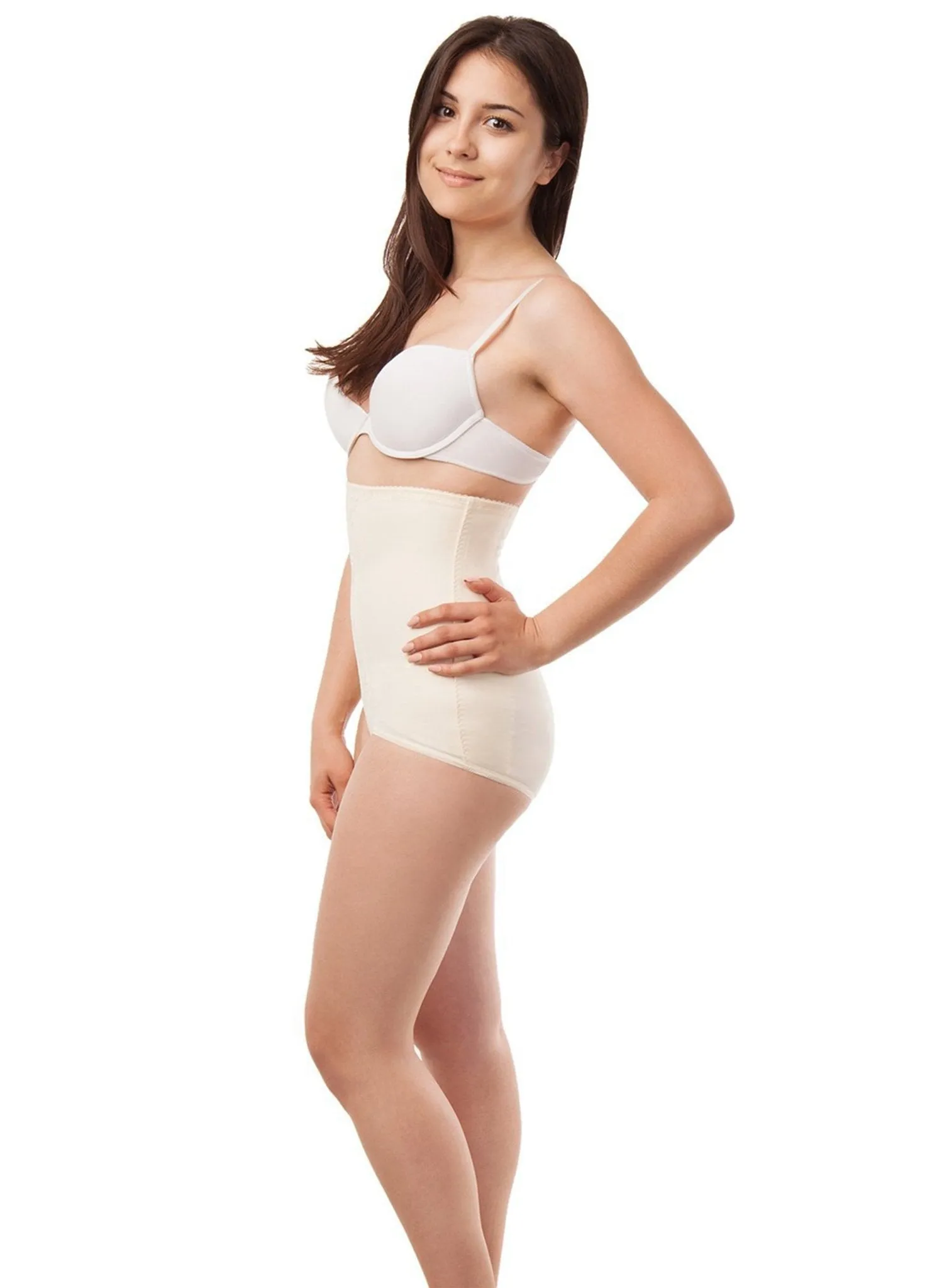 High Waist Abdominal Support Girdle - Cream