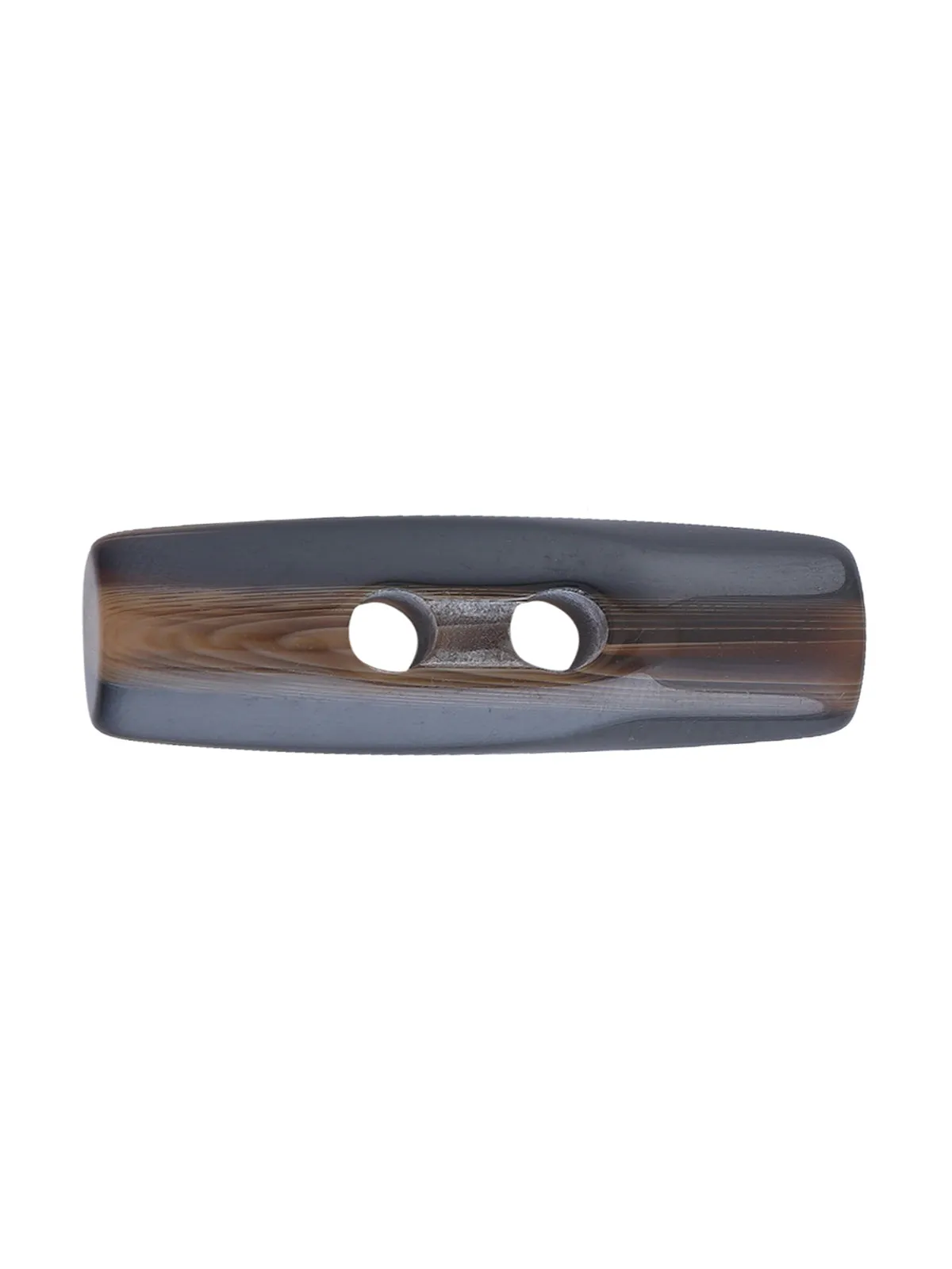 Imitation Horn 2-Hole Dark Brown Shaded Toggle Button