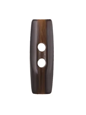 Imitation Horn 2-Hole Dark Brown Shaded Toggle Button