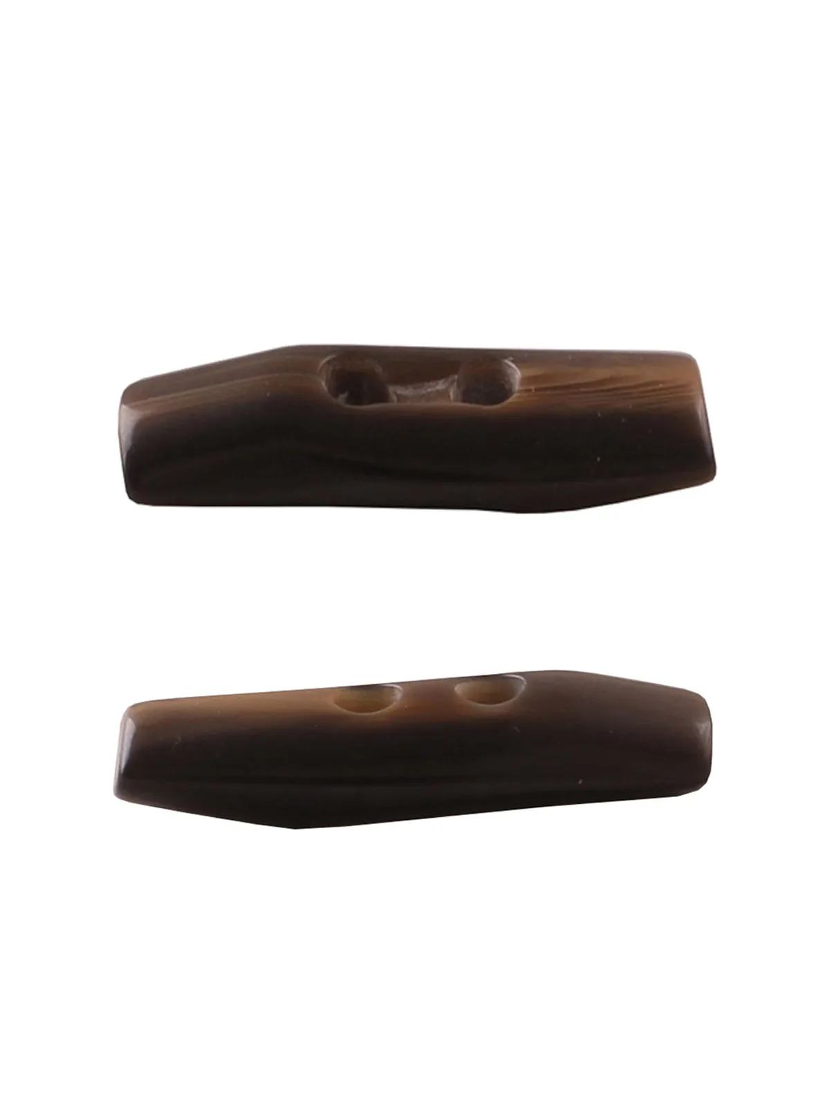 Imitation Horn 2-Hole Dark Brown Shaded Toggle Button
