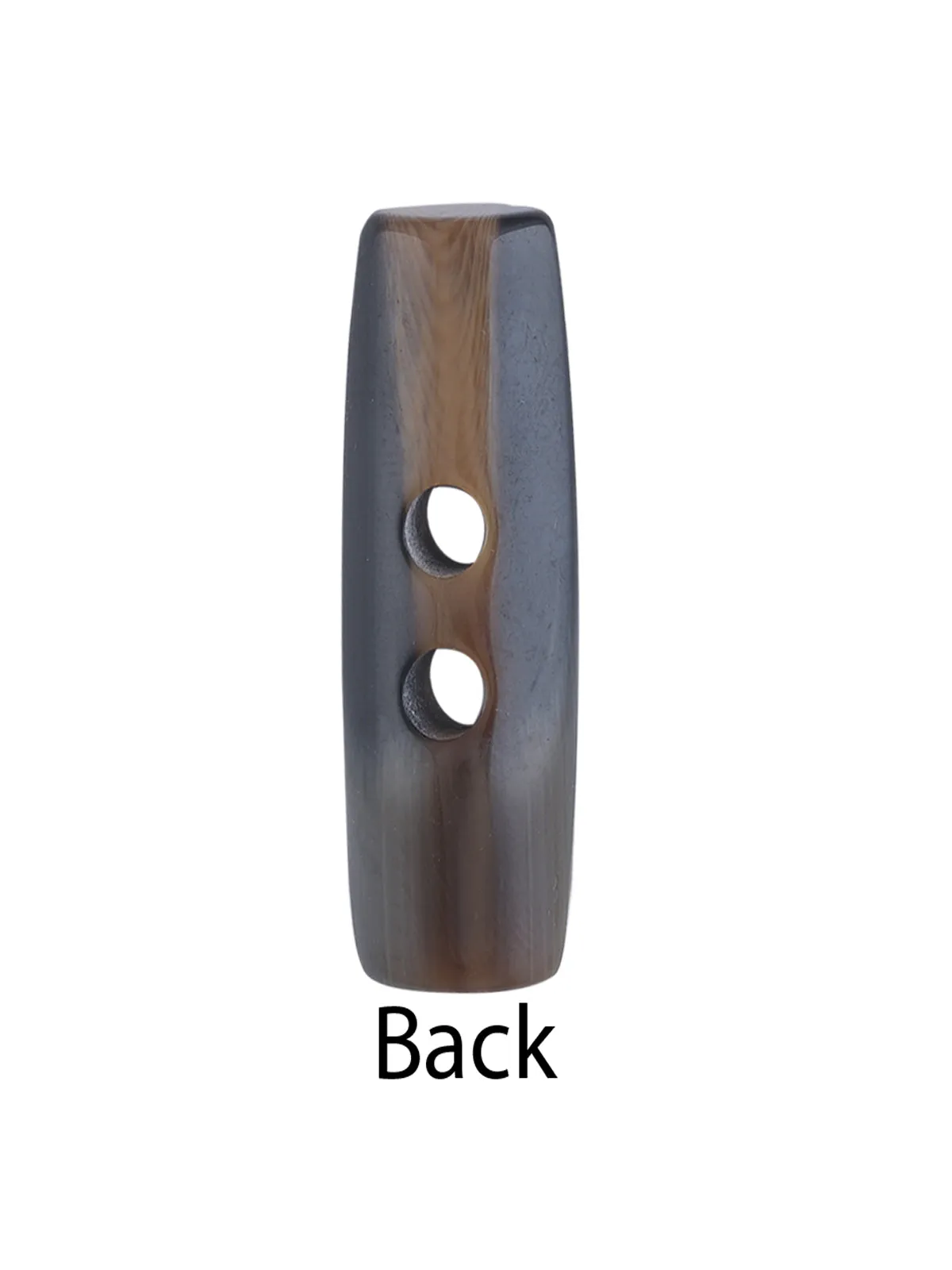 Imitation Horn 2-Hole Dark Brown Shaded Toggle Button