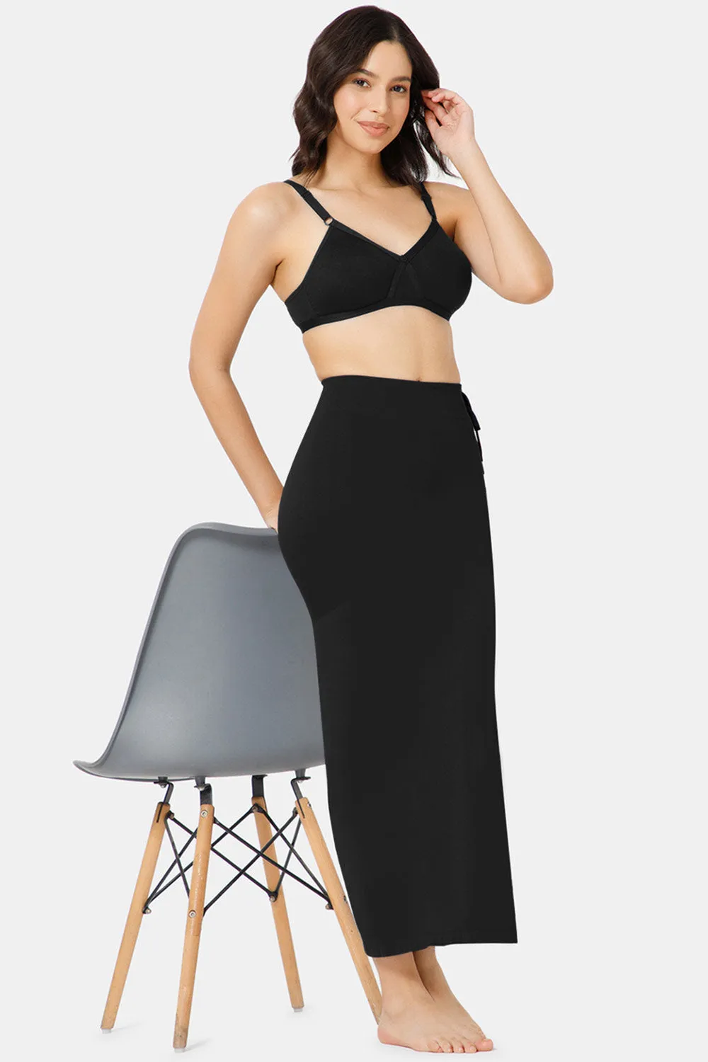 Intimacy Seamless Sweat Absorbent Mermaid Saree Shapewear - Black - SW02