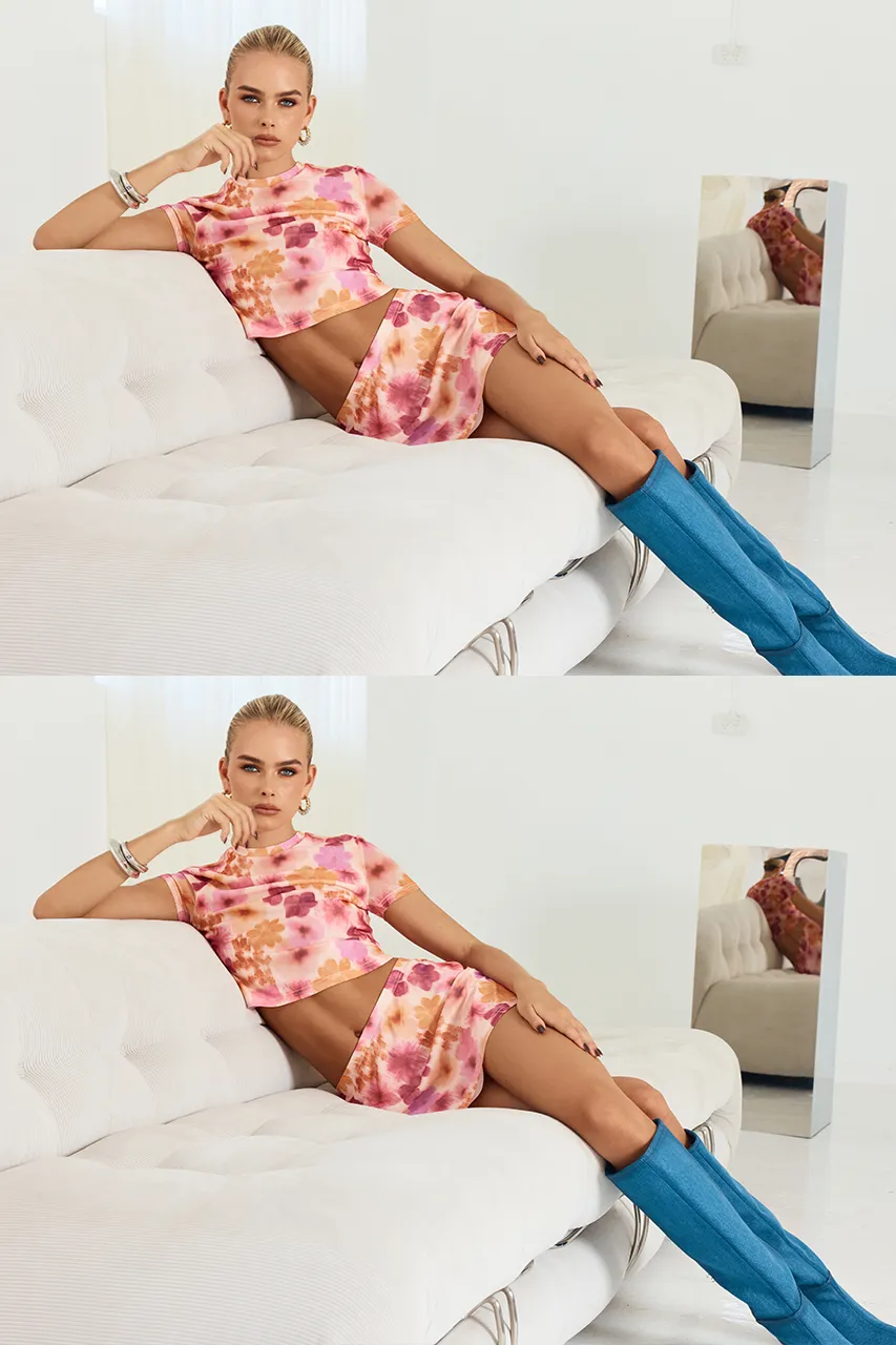 JAZZIE TOP - ORANGE FLORAL