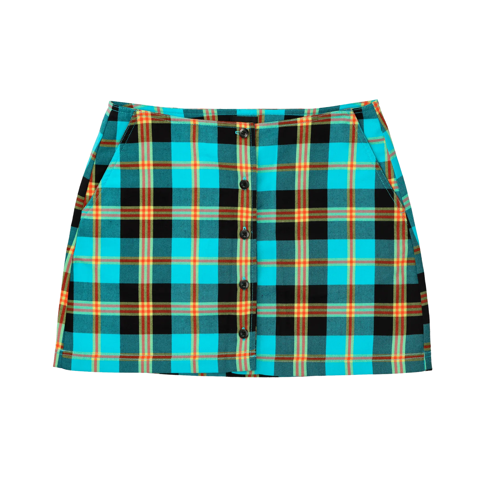 Joanie Plaid Skirt - Aqua Multi