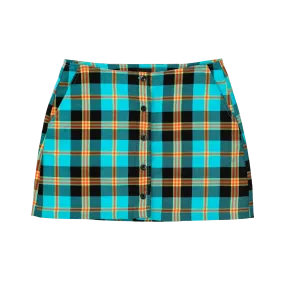 Joanie Plaid Skirt - Aqua Multi