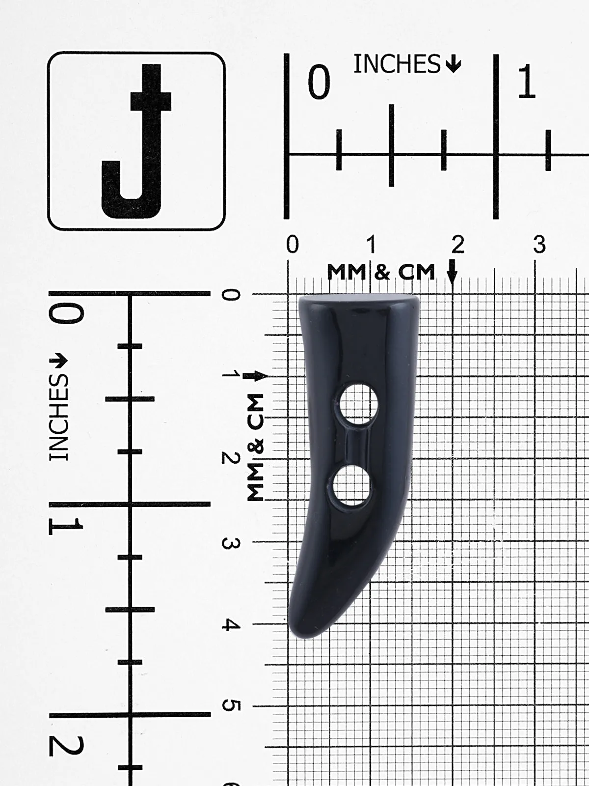 Large Imitation Horn 2-Hole Black Color Toggle Button